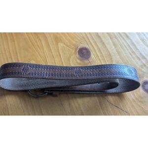 Brown Tooled Leather Belt Strap for Men